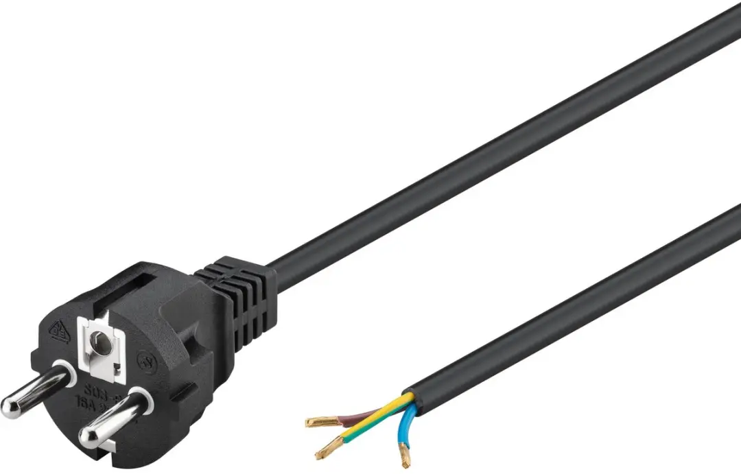 Goobay 51327 Beschermende Contactkabel 1,5m - Zwart - afbeelding 2 van 6