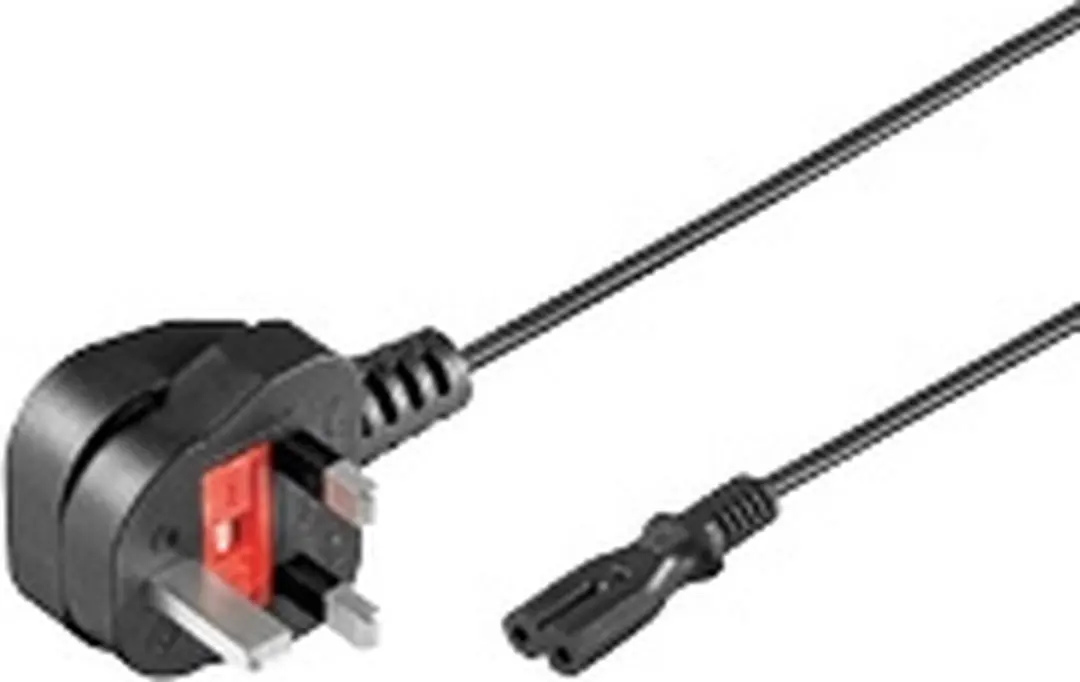 Goobay UK-netaansluitkabel 1,8m - 3-pins type G naar C7 - 3A zekering - afbeelding 5 van 5