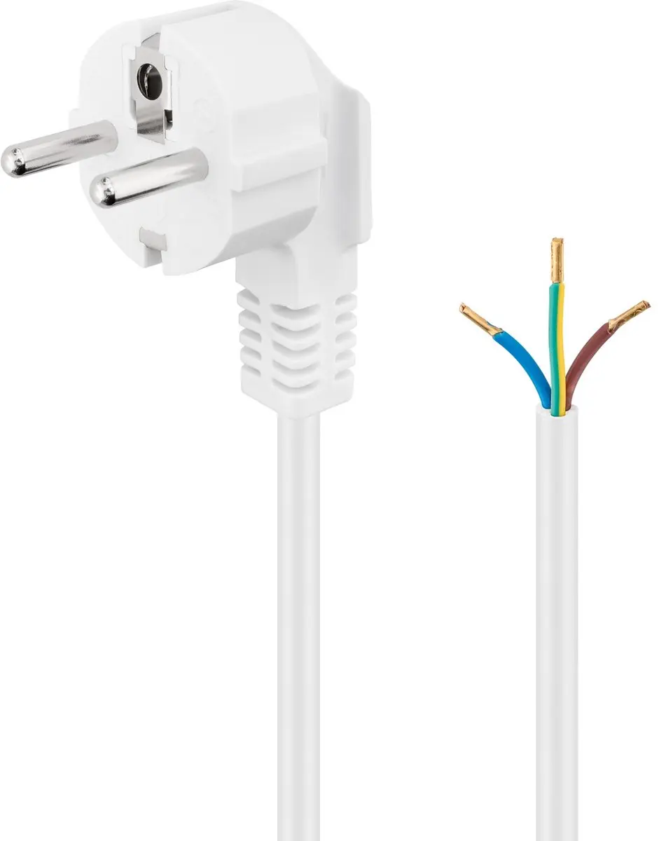 Goobay Haakse Contactkabel 1,5m CEE 7/7 Wit