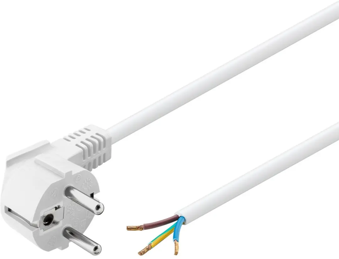 Goobay Haakse Contactkabel 1,5m CEE 7/7 Wit - afbeelding 3 van 6