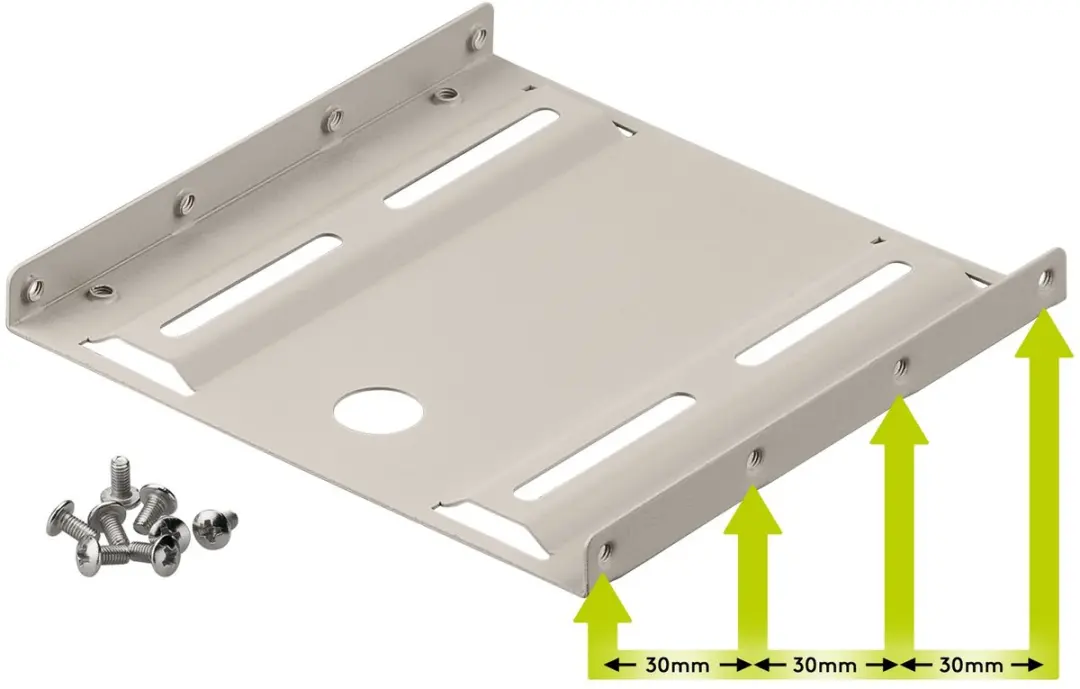 Goobay 2,5" naar 3,5" Harde Schijf Frame Beige - afbeelding 2 van 3