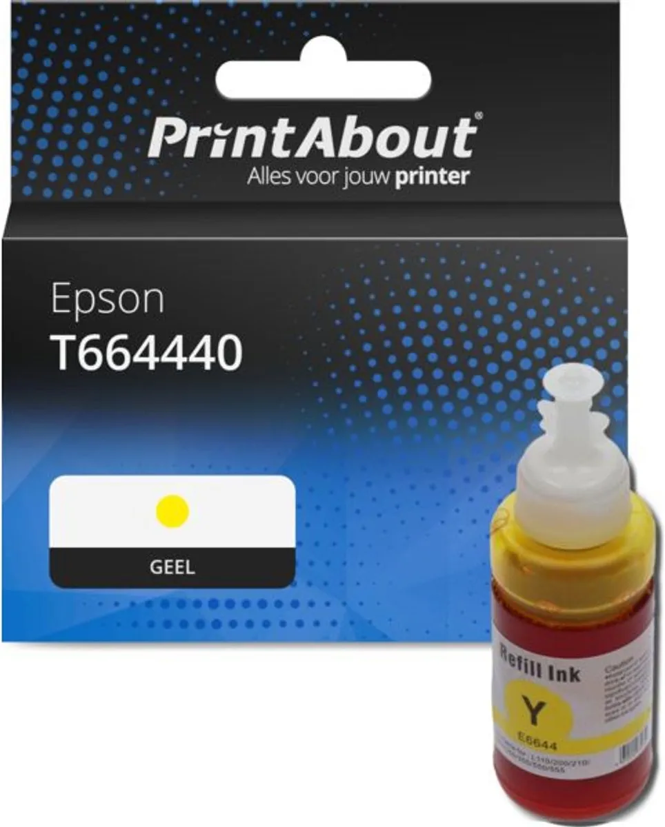 PrintAbout T664440 Inktcartridge Geel