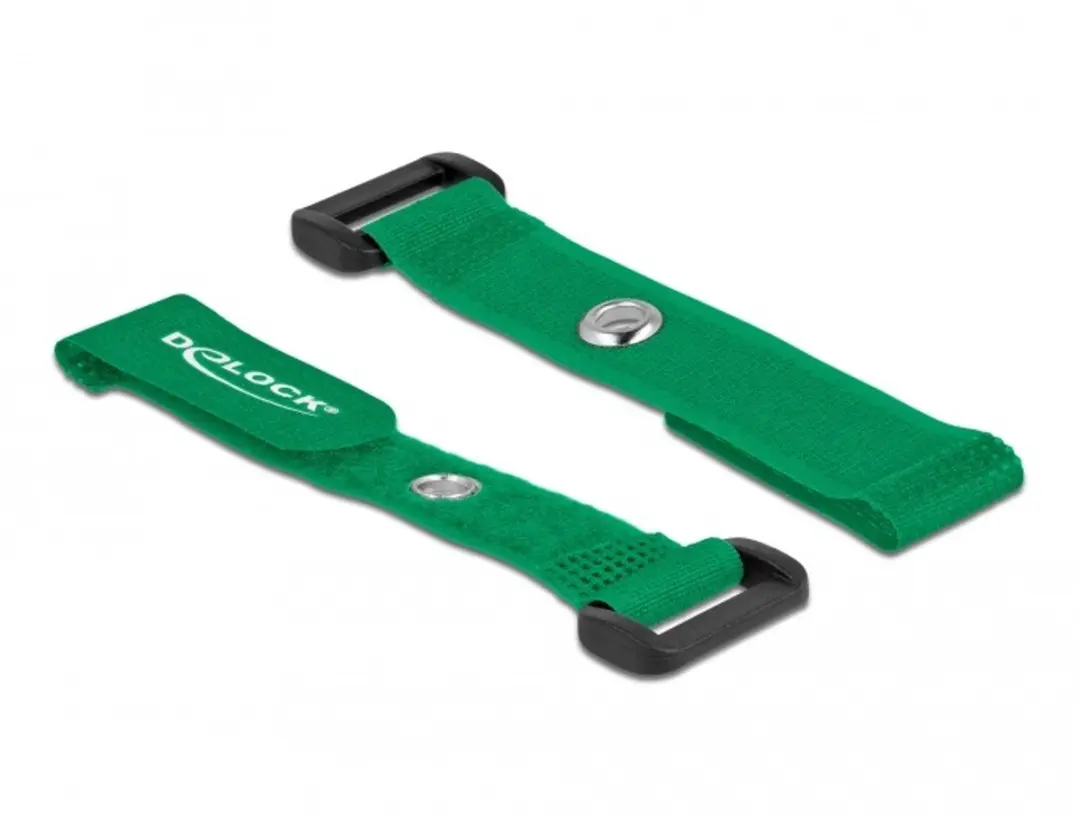 Delock Klittenband Kabelbinders 150x20mm - Groen - 5 Stuks - afbeelding 3 van 4