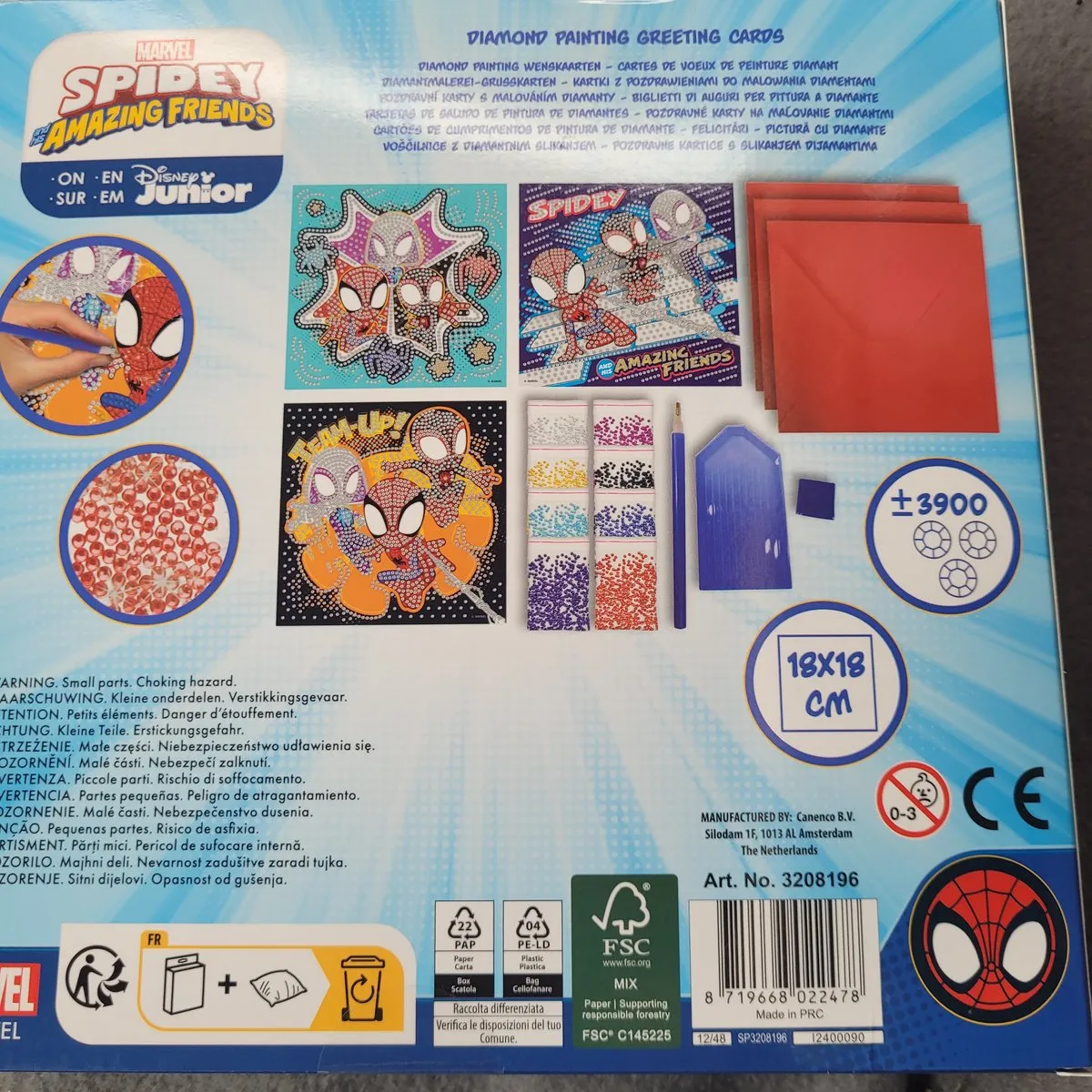 Marvel Spider-Man Diamond Painting Set - 3 Stuks - Rood/Blauw