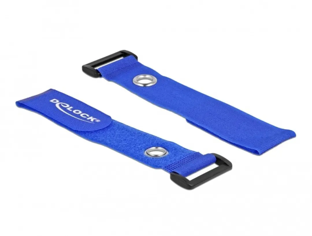 Delock Klittenband Kabelbinders 280x38mm - Blauw - 3 Stuks - afbeelding 3 van 4