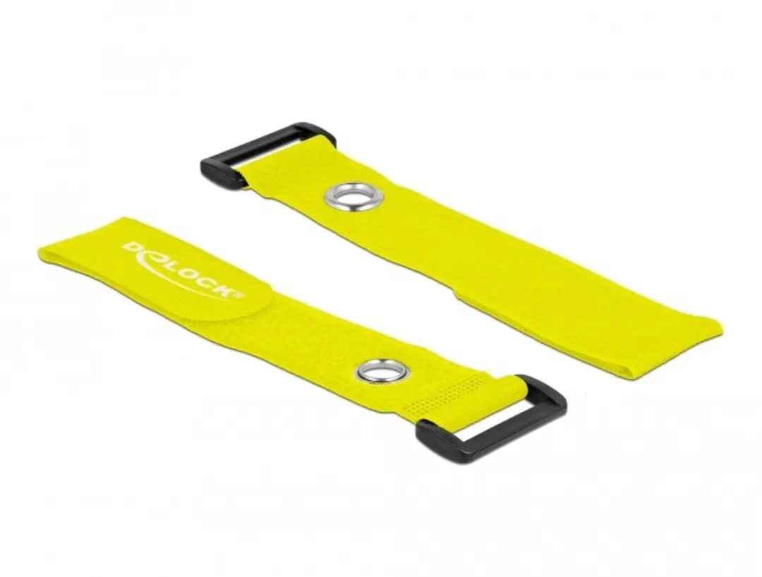 Delock Klittenband Kabelbinders 280x38mm - Geel - 3 Stuks - afbeelding 3 van 4