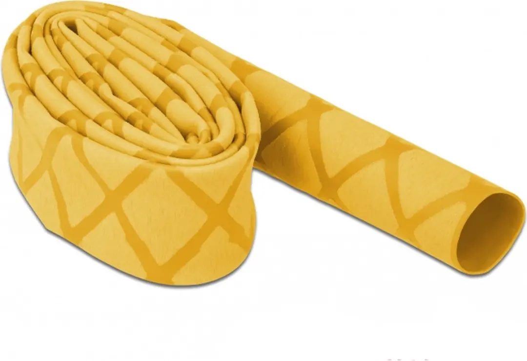 Delock Krimpkous X-patroon 1m x 15mm Geel - afbeelding 2 van 2
