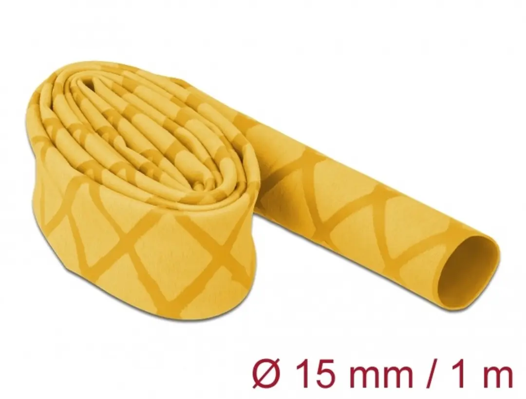Delock Krimpkous X-patroon 1m x 15mm Geel