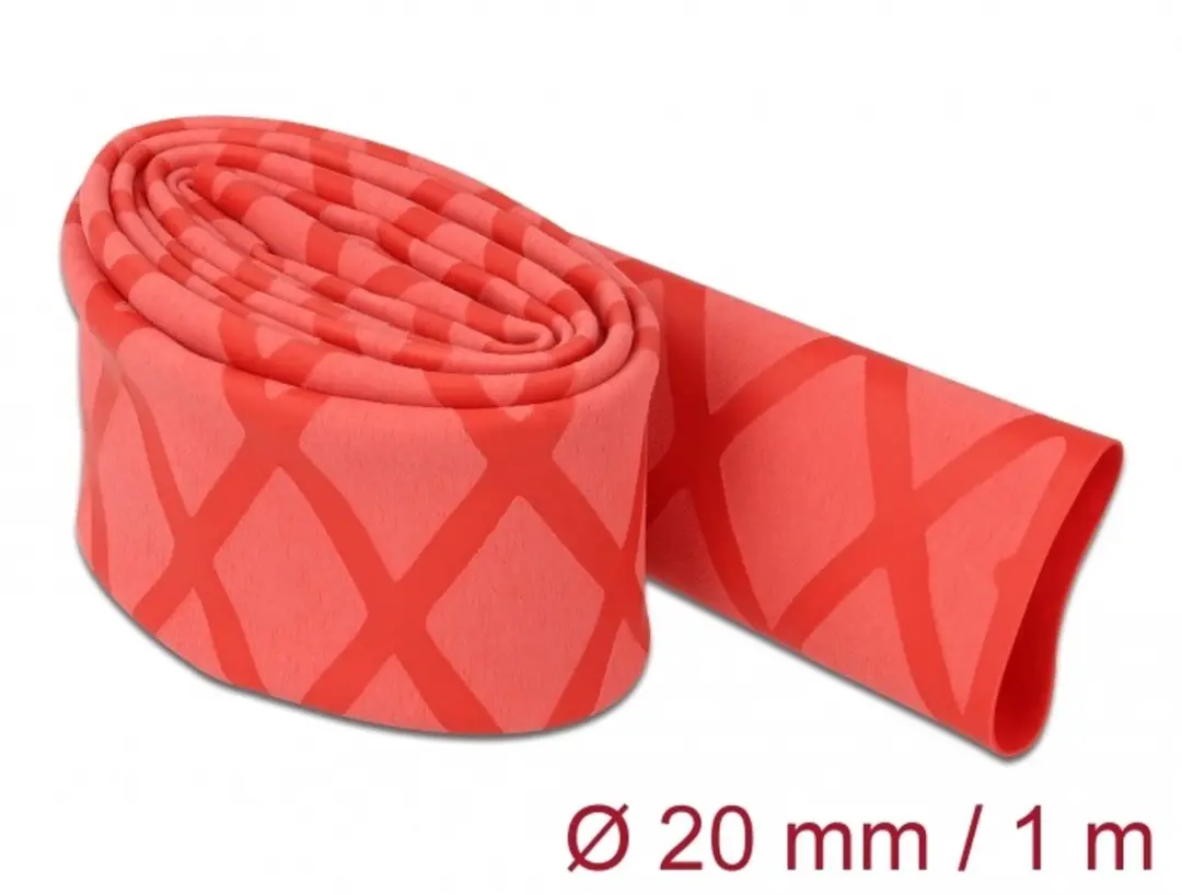 Delock Krimpkous X-patroon 1m x 20mm Rood