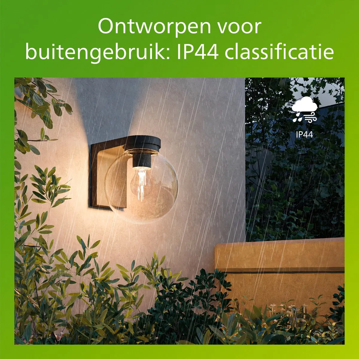 Philips Ulio Wandlamp E27 IP44 - Zwart