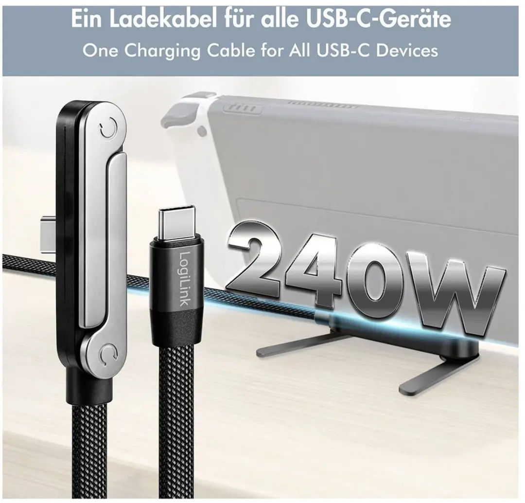LogiLink CU0450 USB-C Kabel 240W PD 3.1 - 1.5m - Zwart - afbeelding 5 van 6