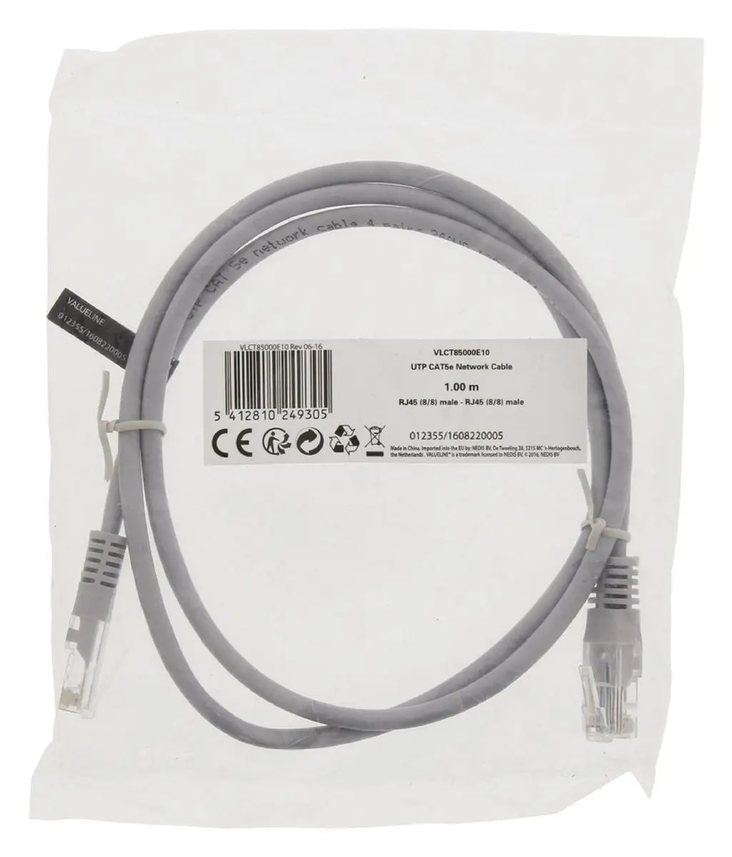 Valueline, CAT5e UTP Netwerkkabel RJ45 (8/8) Male