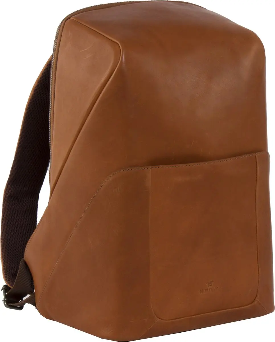 MUSTANG Leren Laptop rugzak Rugzak met laptopvak Maitland Backpack Cognac Lichtb
