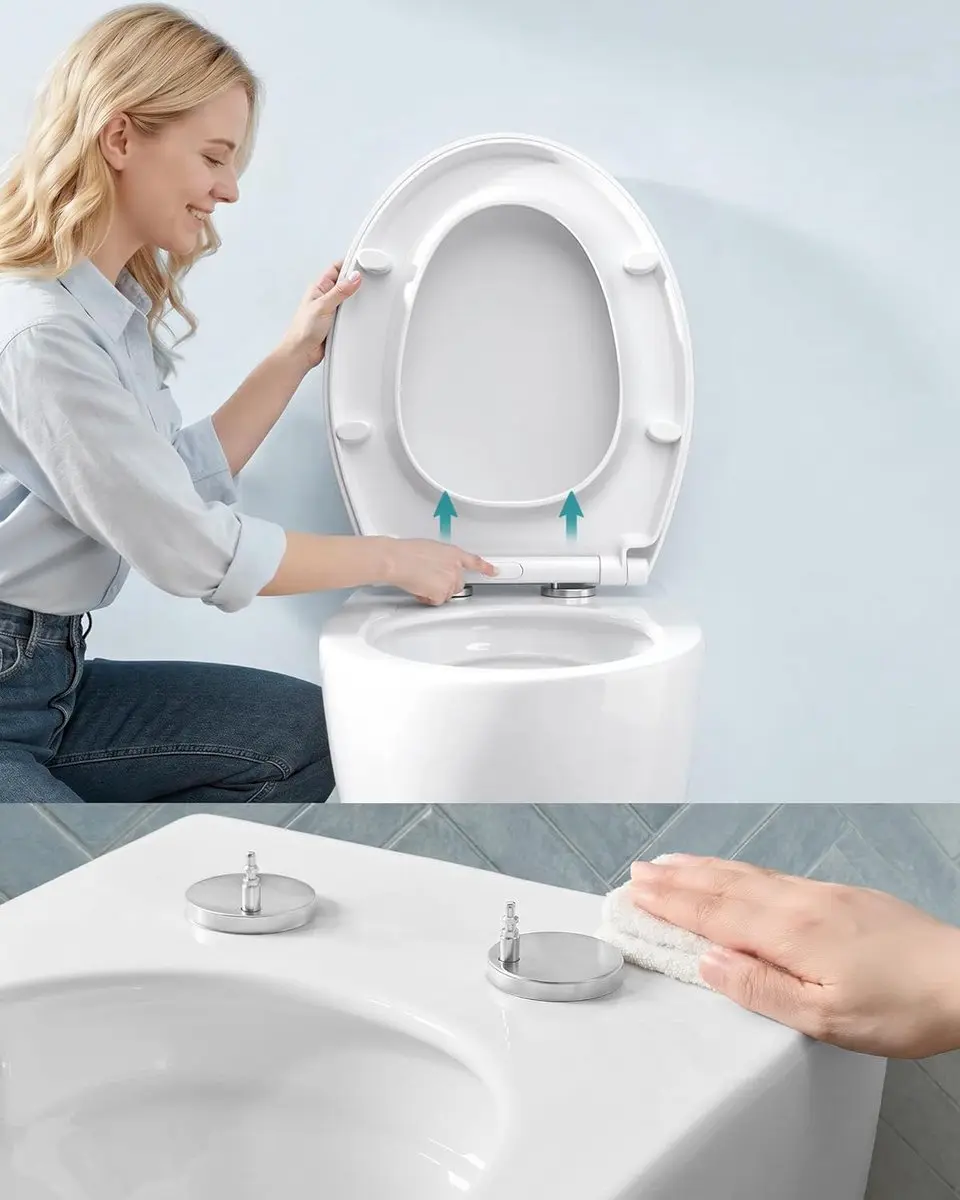 Songmics BTL001WZ01 Toiletbril - Softclose - Wit - afbeelding 5 van 6