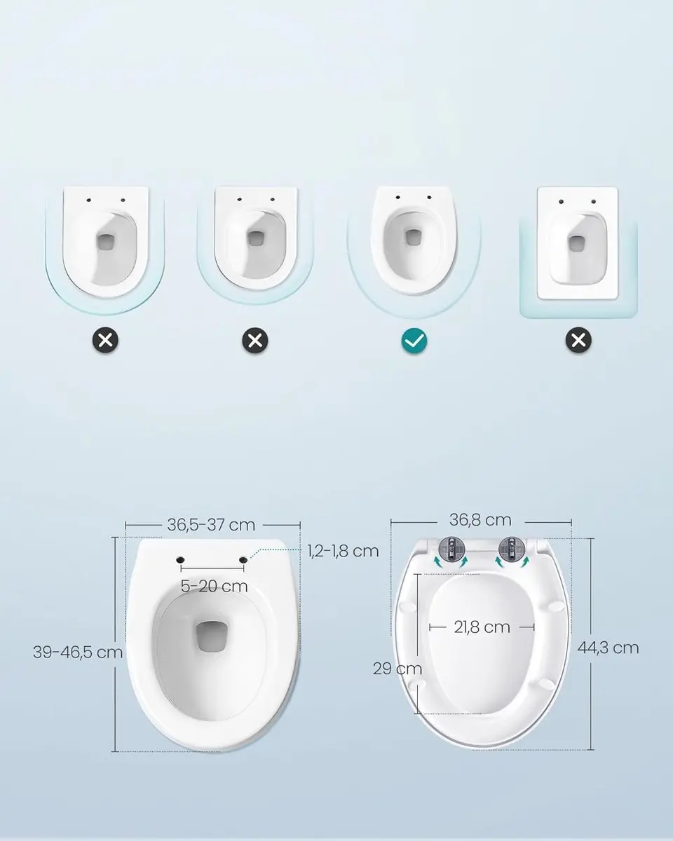 Songmics BTL001WZ01 Toiletbril - Softclose - Wit - afbeelding 3 van 6