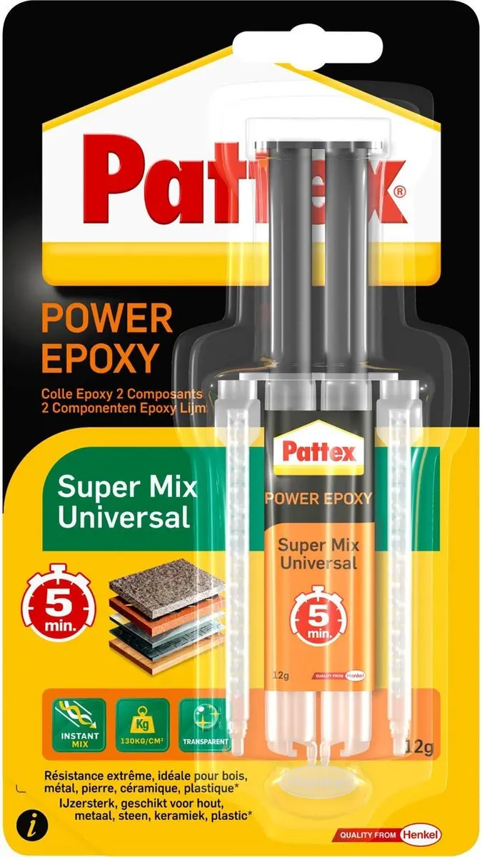 Pattex Twee componentenlijm SuperMix Universal 11gram