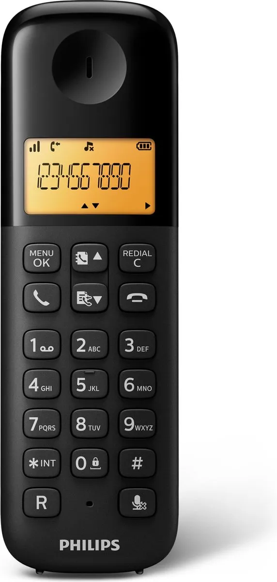 Philips D1601B/01 Draadloze DECT-telefoon - Zwart