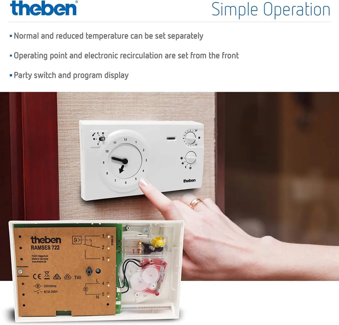Theben RAMSES 7220030 Klokthermostaat - Wit - afbeelding 2 van 6