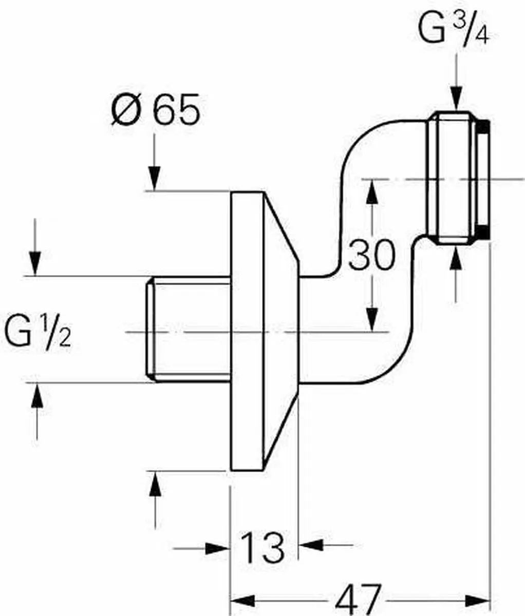 Grohe S-Koppeling 12005000 - Chroom - afbeelding 2 van 3