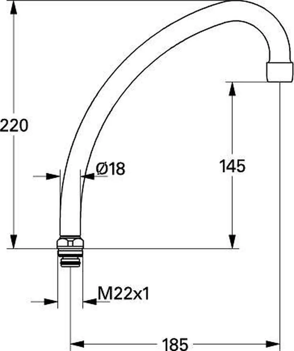 GROHE HU-Uitloop 185mm - Chroom - afbeelding 4 van 6
