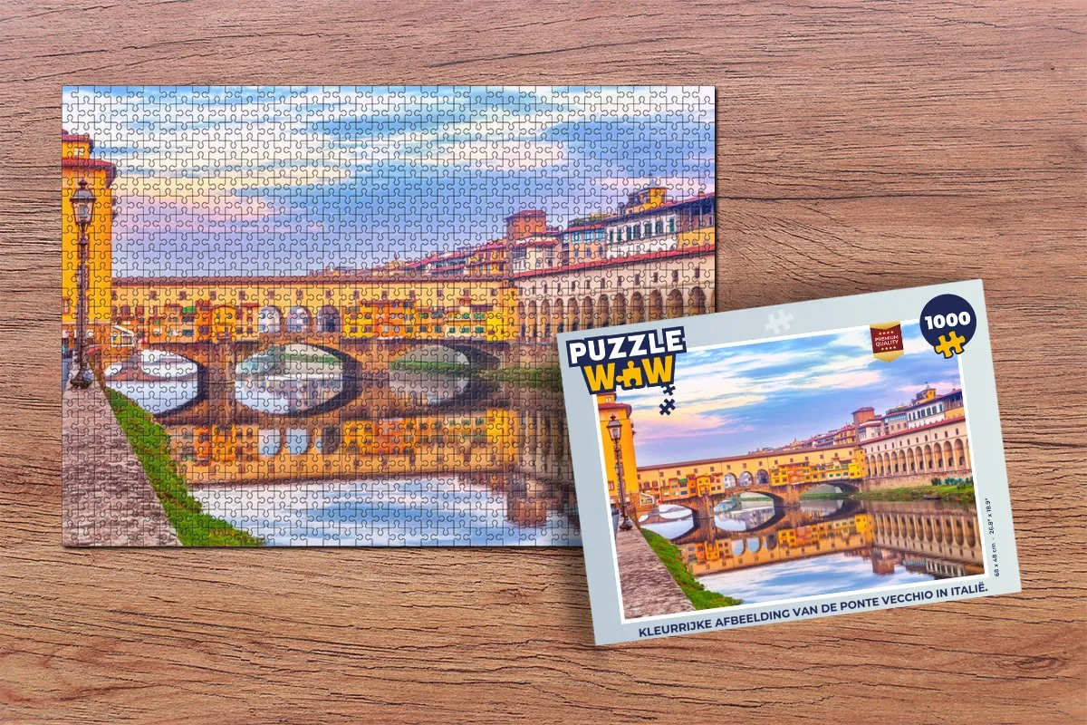 PuzzleWow Legpuzzel Ponte Vecchio 1000 Stuks - Multicolor