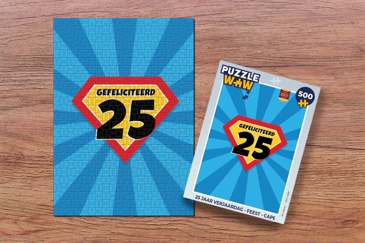 PuzzleWow 500-delige Legpuzzel 25 Jaar Verjaardag - Multicolor
