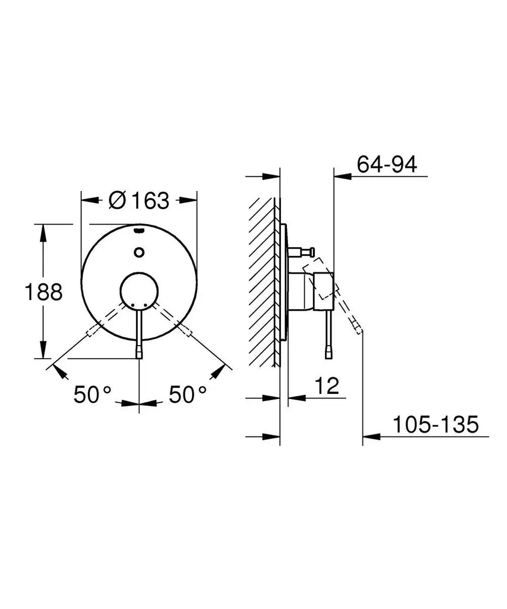 GROHE Essence New badmengkraan Rapido E 19285001 - afbeelding 2 van 2