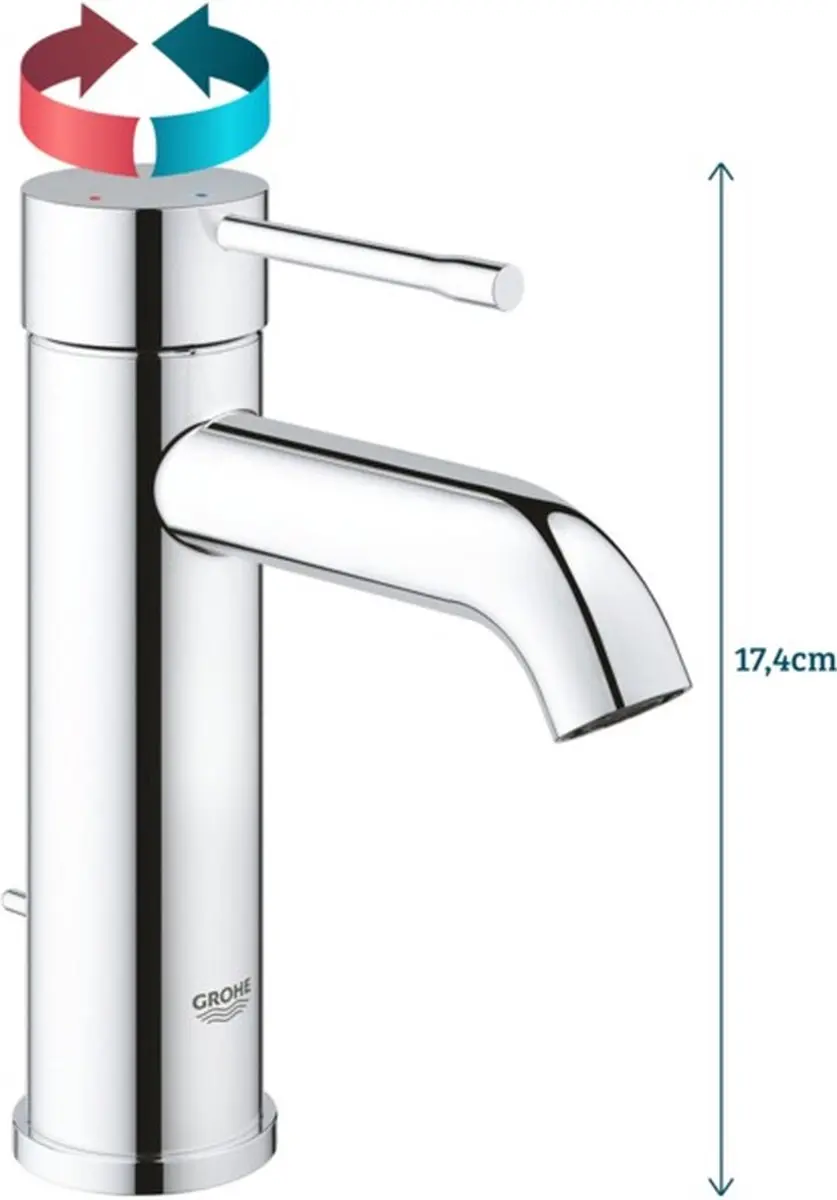 Grohe Essence New Wastafelkraan 23591001 - Chroom - afbeelding 4 van 6