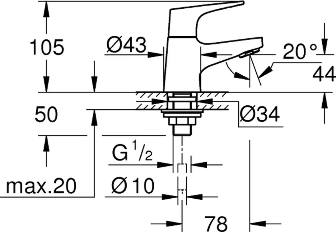 GROHE Start Flow Fonteinkraan 20577000 - Chroom - afbeelding 2 van 3