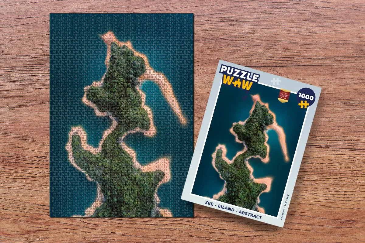 PuzzleWow Zee - Eiland Abstract Legpuzzel 1000 Stuks - Multicolor