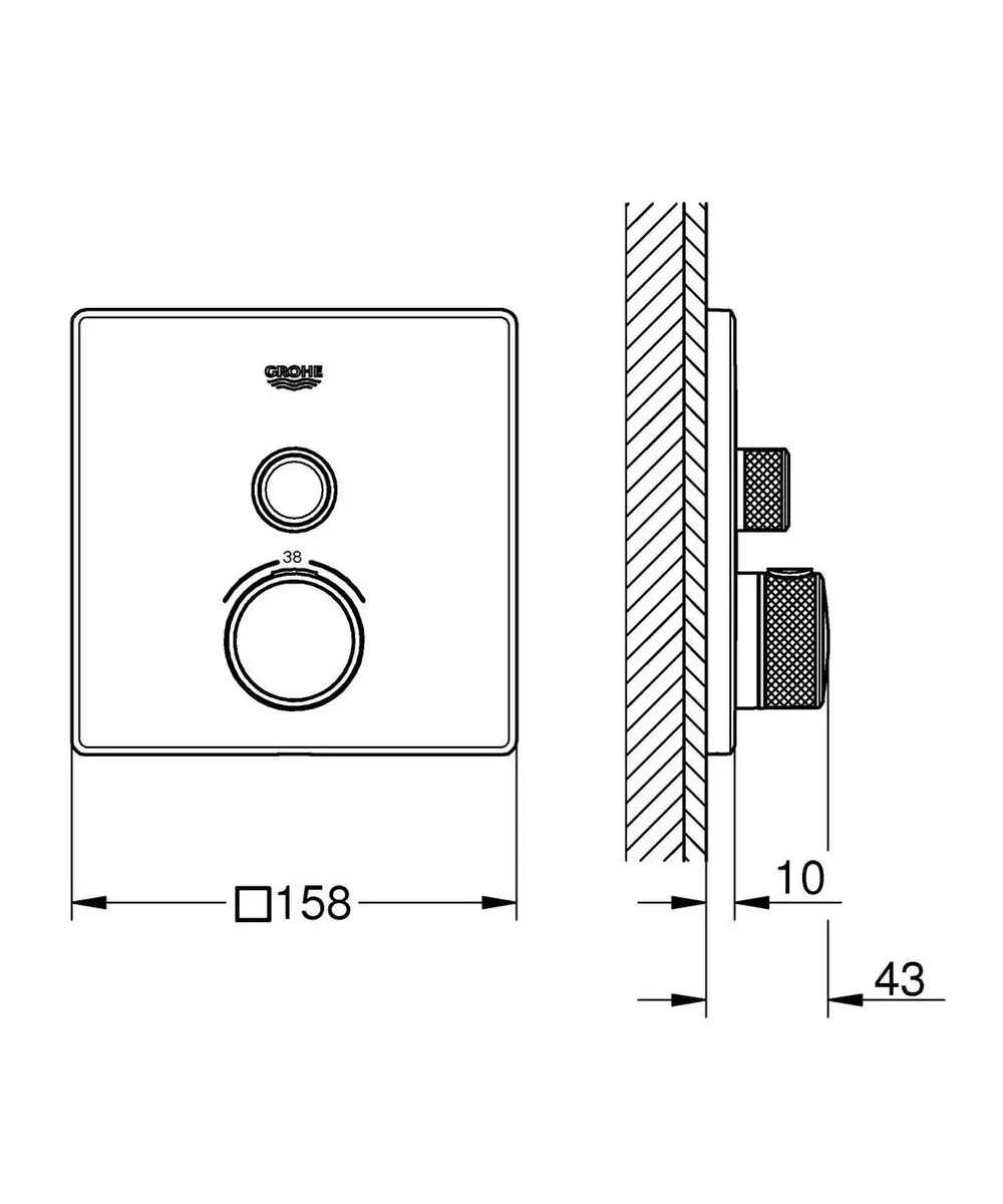 GROHE Grohtherm SmartControl Thermostate Douchekraan 29123000 - Chroom - afbeelding 4 van 6