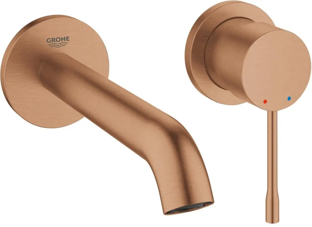 GROHE Essence New Wandgemonteerde Inbouw Wastafelkraan - afbouwdeel - exclusief inbouwdeel - mat brons - 19408DL1