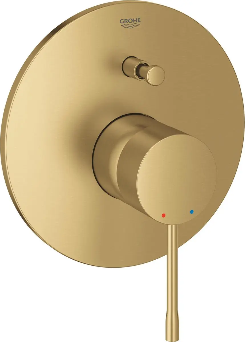 GROHE Essence New Badkraan - Afbouwdeel - Met omstelling - Exclusief inbouwdeel - Cool sunrise geborsteld (mat goud)