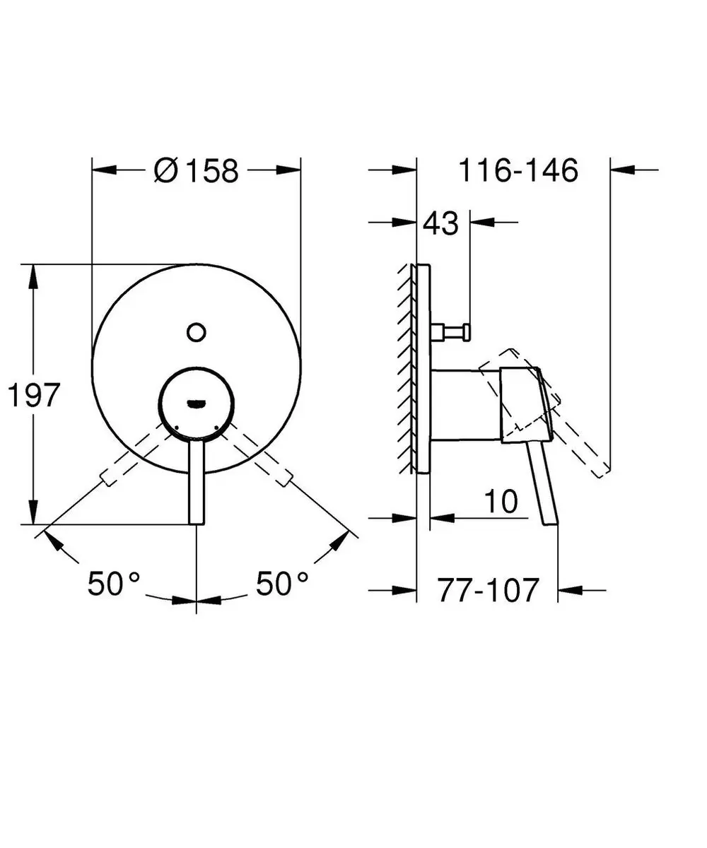 GROHE Concetto 24054001 Douchemengkraan - Chroom - afbeelding 3 van 5