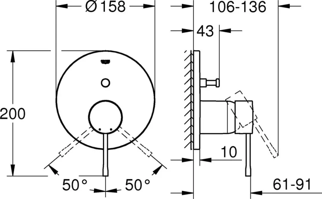 Grohe Essence 24058001 Inbouw Douchemengkraan - Chroom - afbeelding 3 van 6
