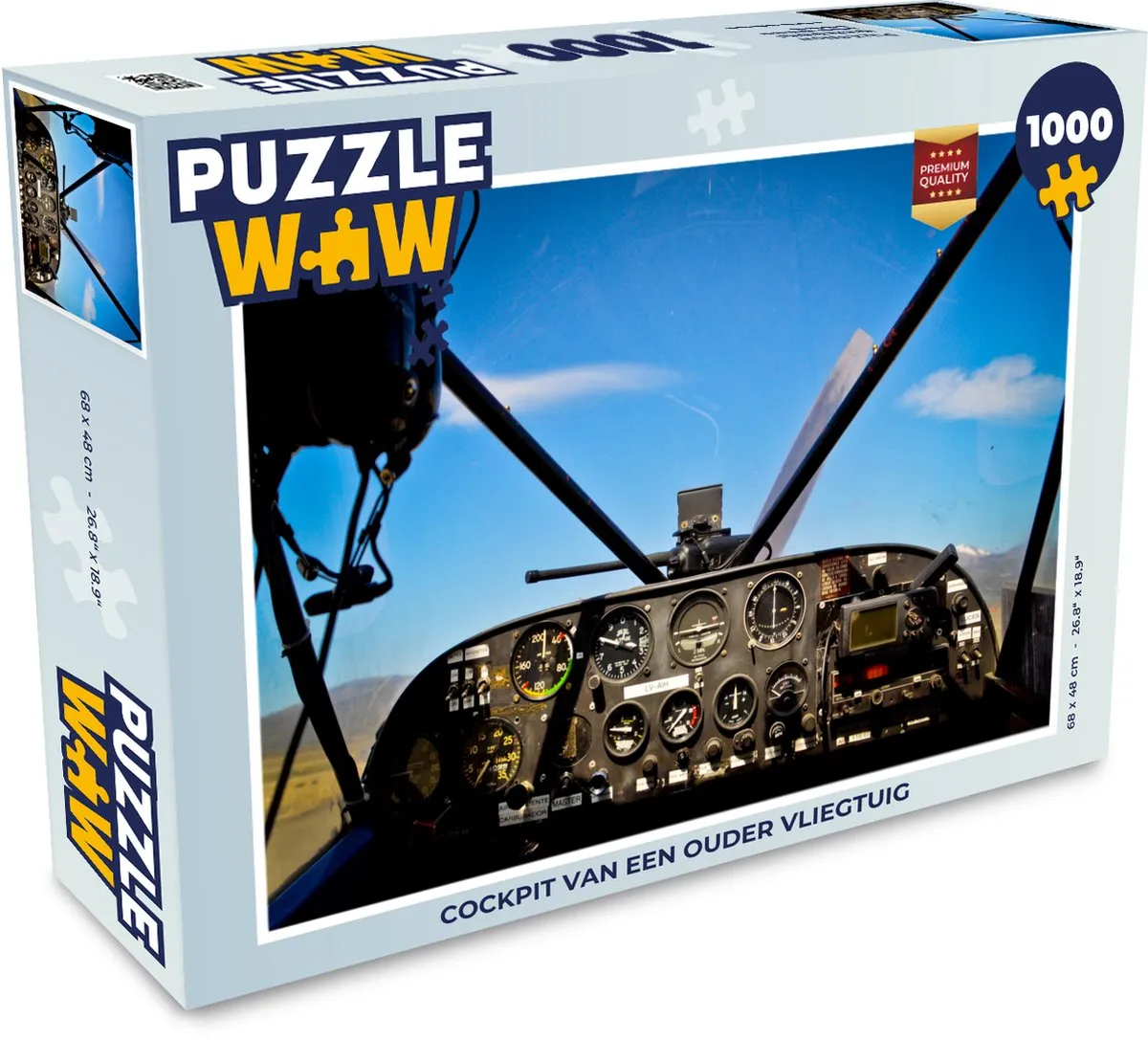 PuzzleWow Cockpit Ouder Vliegtuig Legpuzzel 1000 Stuks - Multicolor