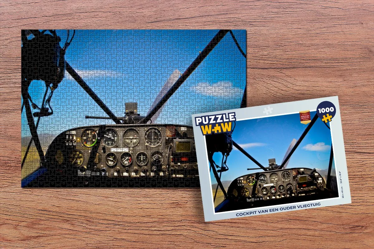 PuzzleWow Cockpit Ouder Vliegtuig Legpuzzel 1000 Stuks - Multicolor
