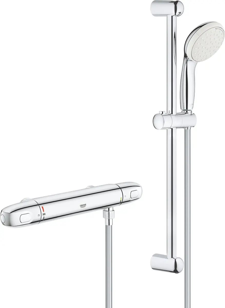 GROHE Grohtherm 1000 Thermostatische douchemengkraan 1/2" met douchegarnituur ch