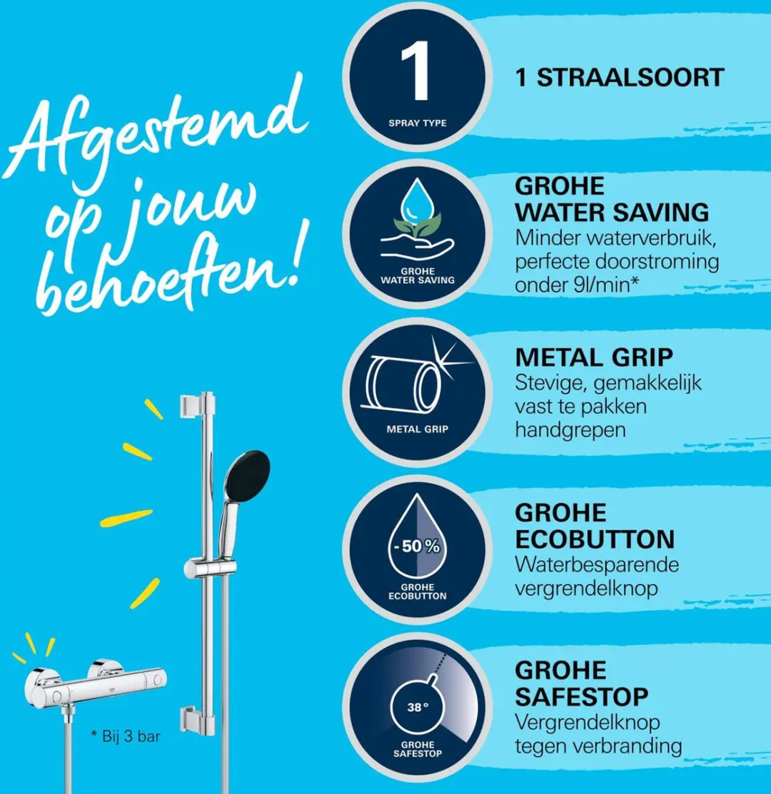 GROHE QuickFix Precision Get Doucheset 15cm - Chroom - afbeelding 4 van 6