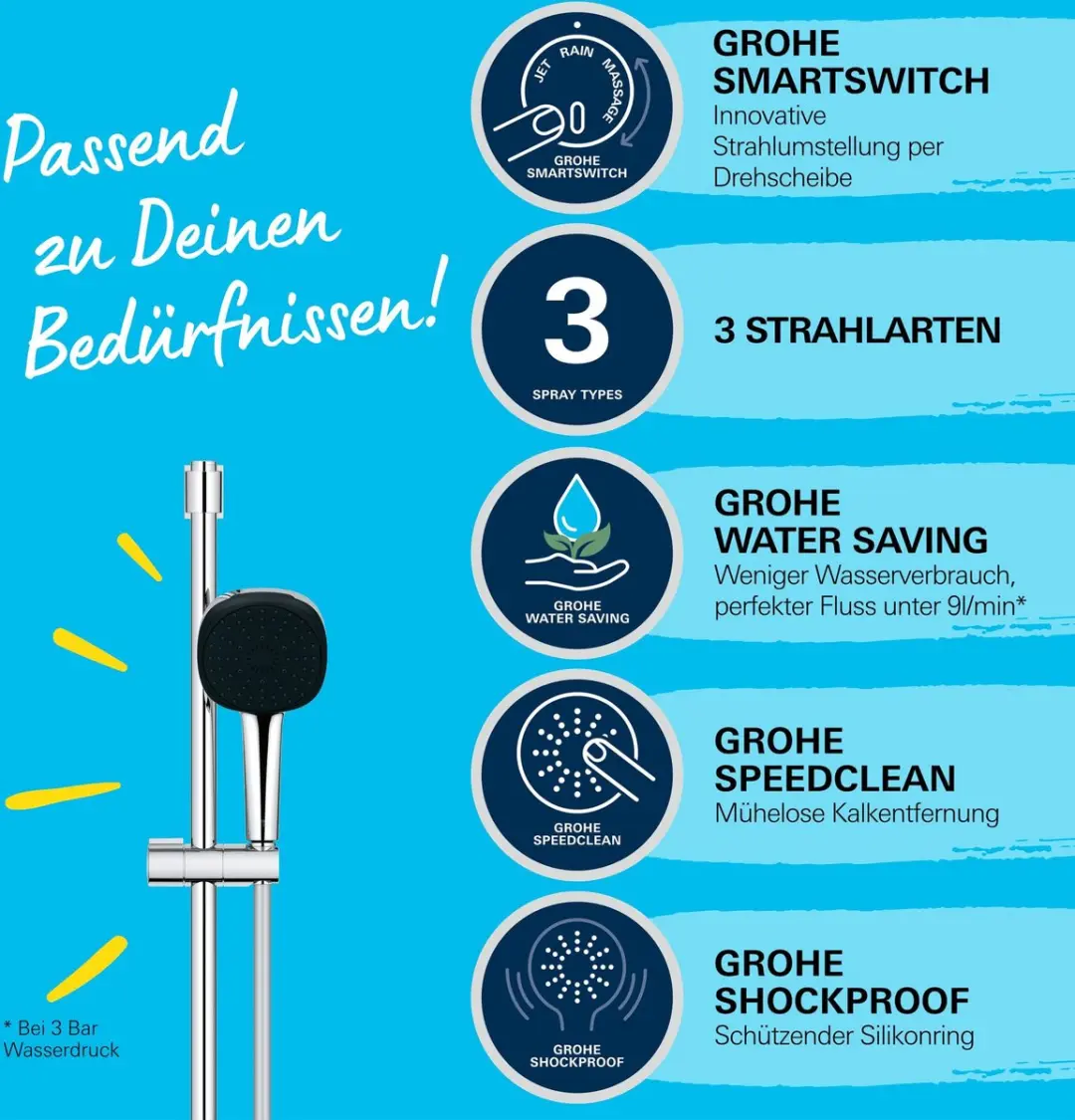 Grohe Vitalio Comfort Doucheset 26932001 - Chroom - afbeelding 5 van 6