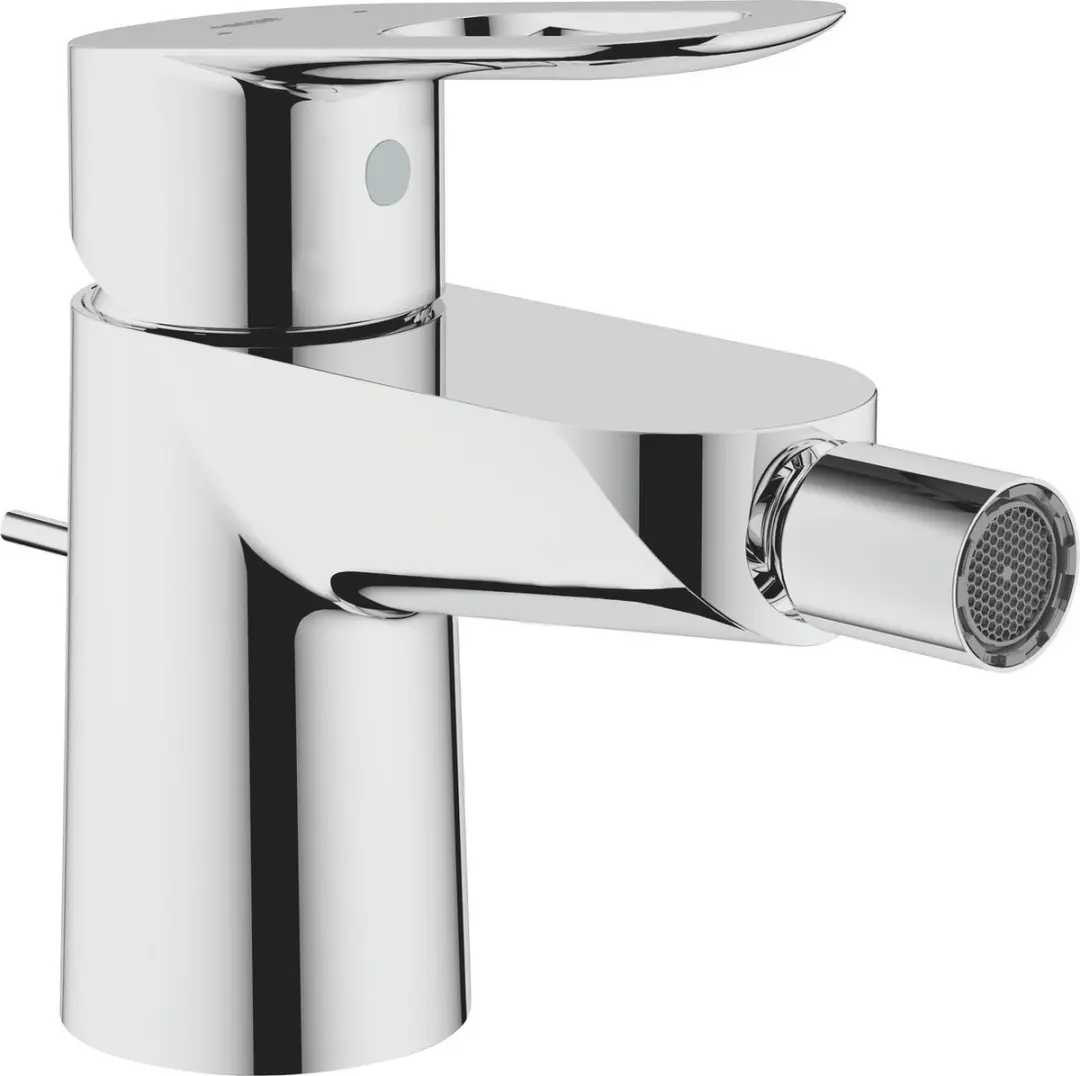 Grohe Bau Loop 1 gats bidetkraan met waste met open greep chroom