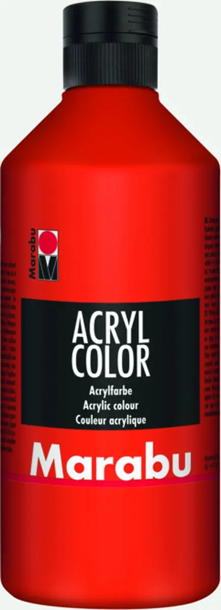 Marabu Acrylverf Acryl Color, 500 ml, vermiljoenrood 006