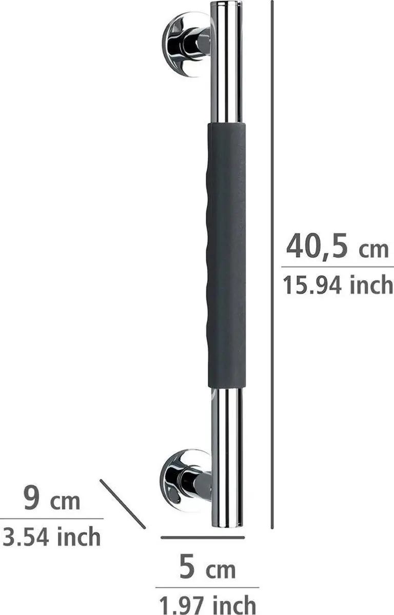 Wenko Secura Wandgreep RVS 40cm - Chroom - afbeelding 6 van 6