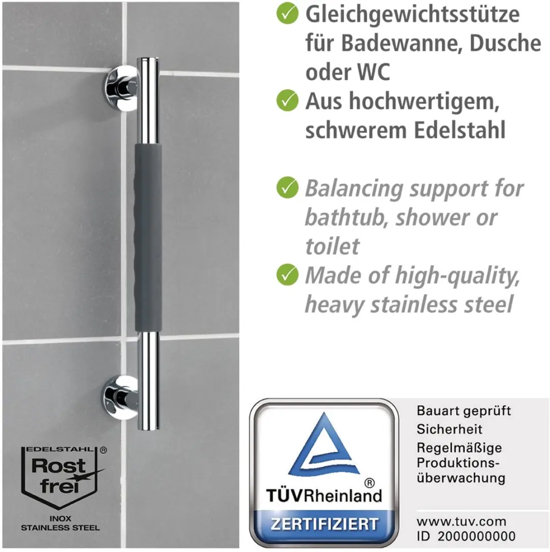 Wenko Secura Wandgreep RVS 40cm - Chroom - afbeelding 3 van 6