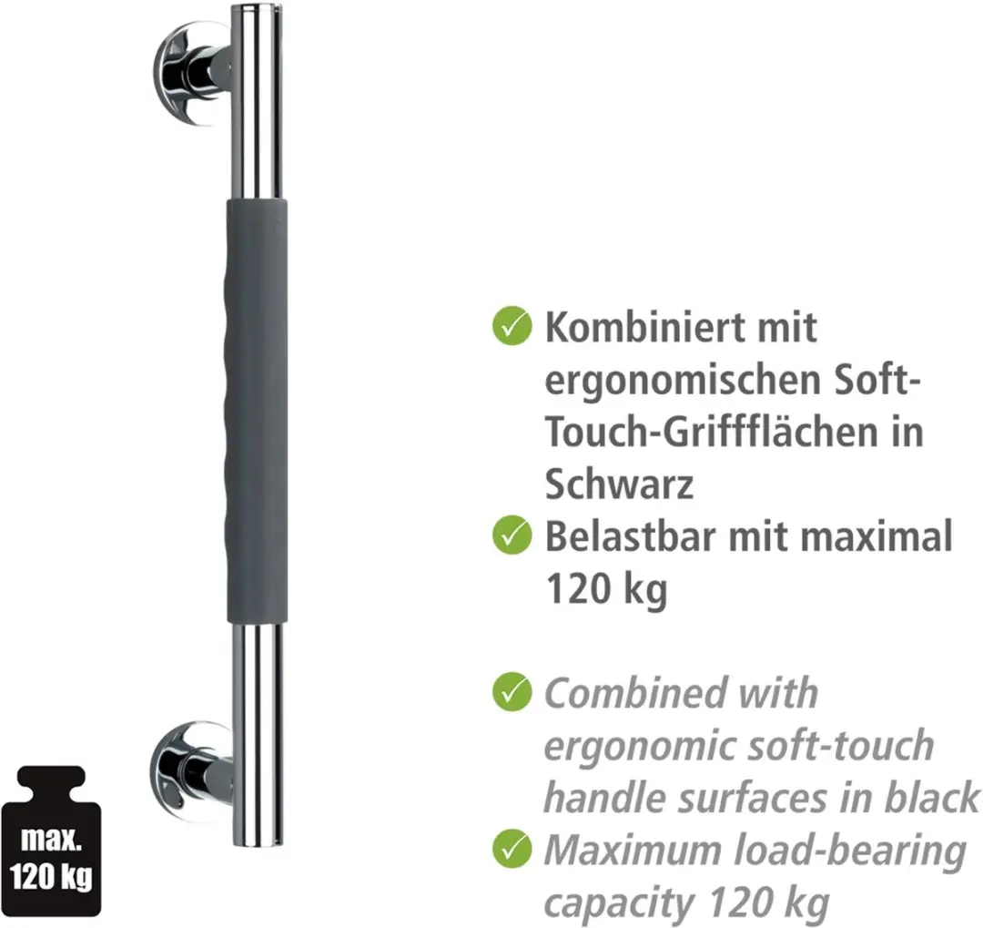 Wenko Secura Wandgreep RVS 40cm - Chroom - afbeelding 4 van 6