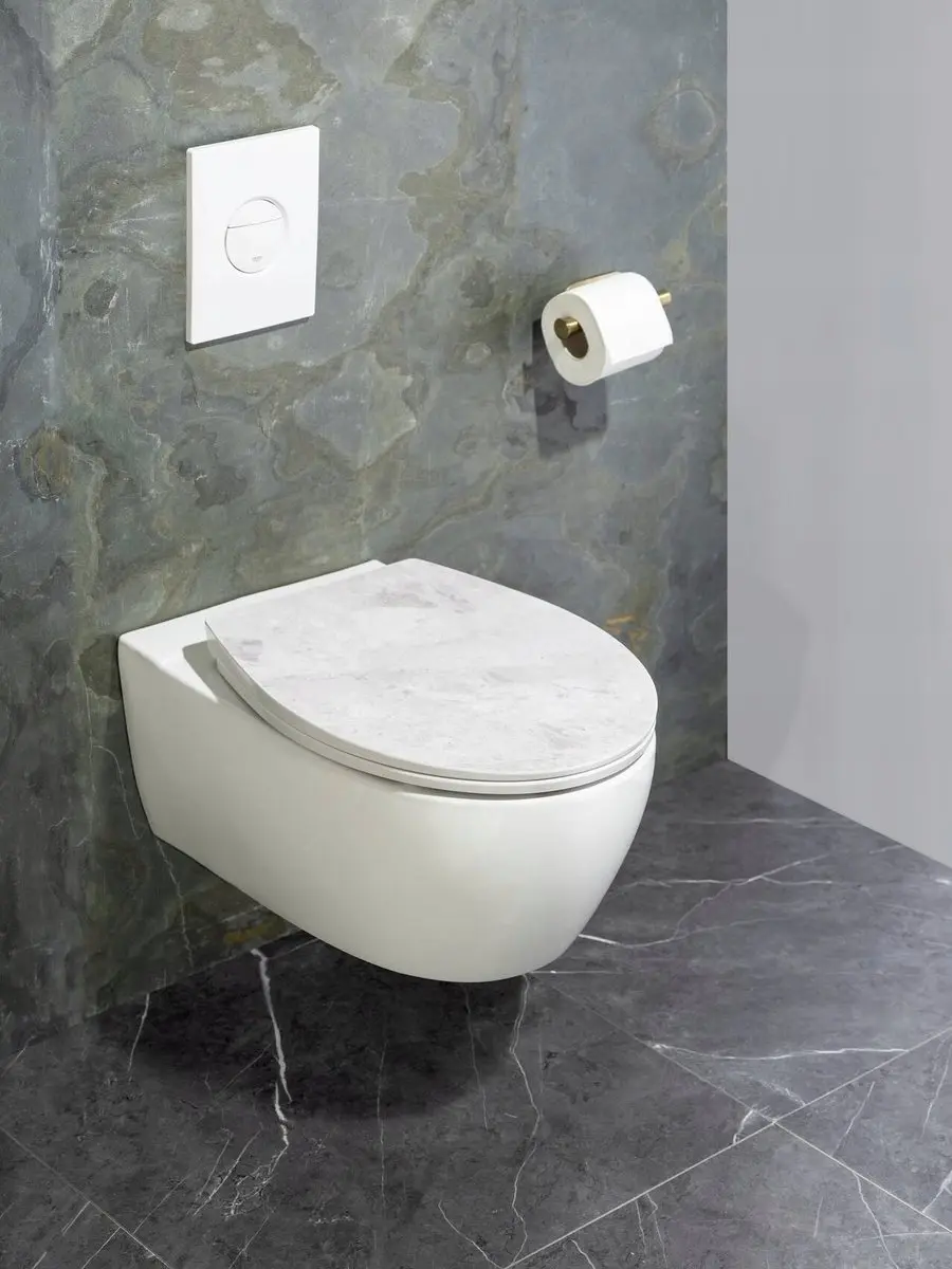 Wenko WC-bril Marmerstructuur Beige - afbeelding 2 van 5