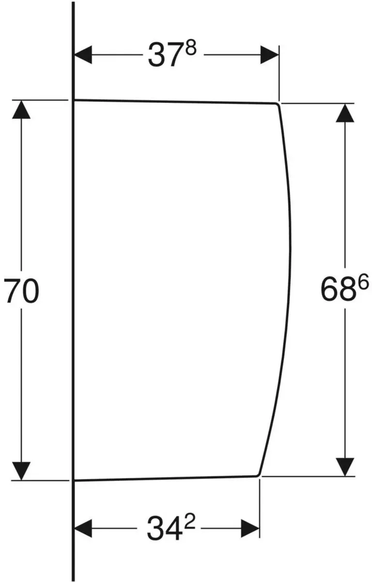 Geberit 300 Basic Scheidingswand Urinoir 10x40x70cm Wit - afbeelding 5 van 6