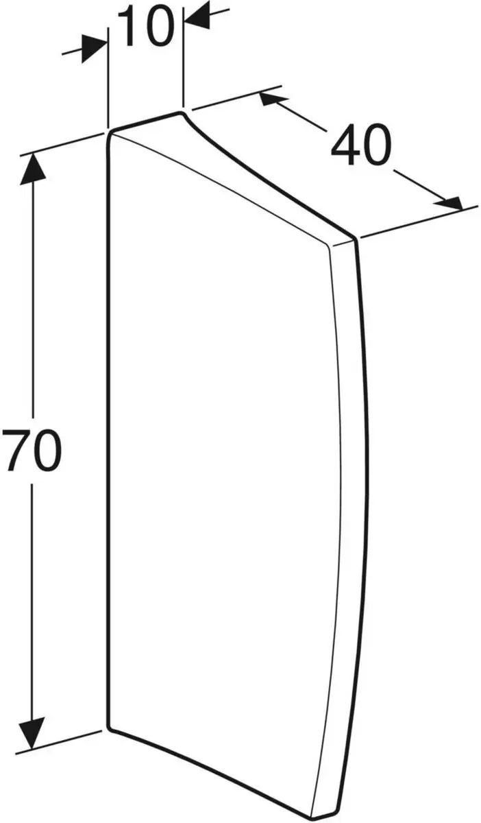 Geberit 300 Basic Scheidingswand Urinoir 10x40x70cm Wit - afbeelding 4 van 6