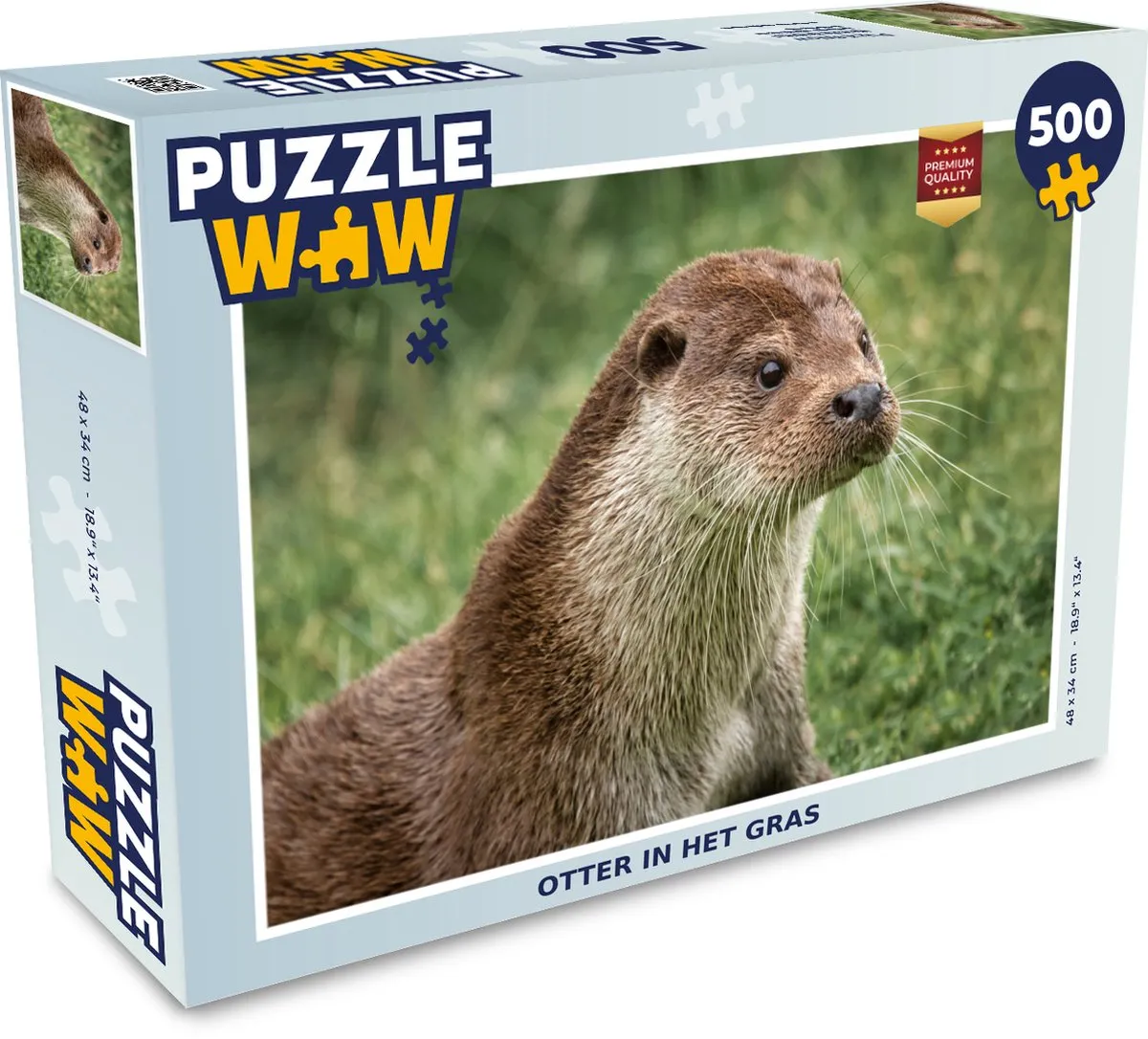 PuzzleWow Legpuzzel Otter in het gras 500 Stuks