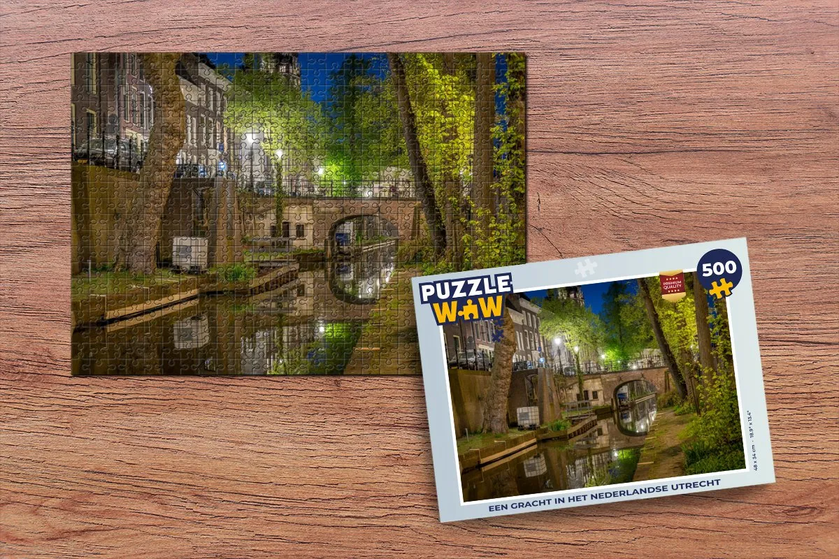 PuzzleWow Gracht Utrecht Planten Legpuzzel 500 Stuks